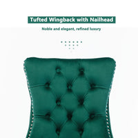 Thumbnail for 4x Velvet Dining Chairs- Green