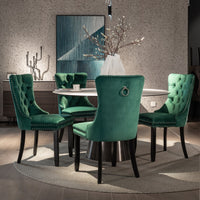 Thumbnail for 4x Velvet Dining Chairs- Green