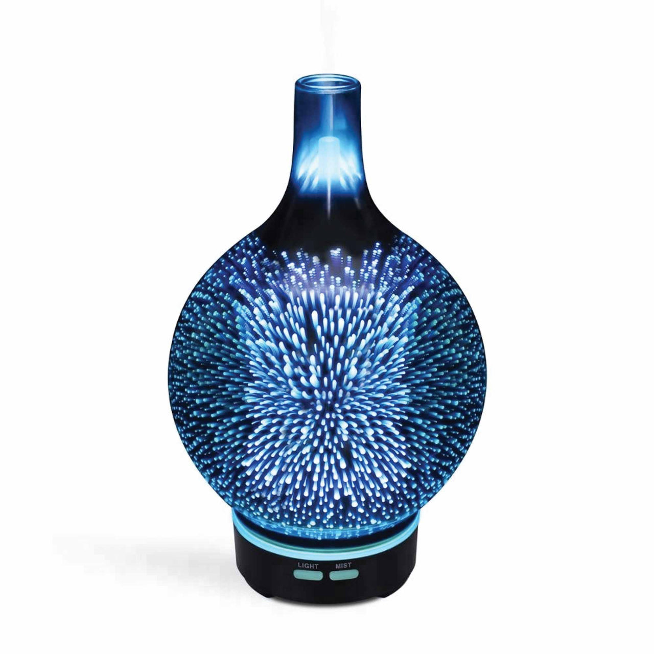 Essential Oil Aroma Diffuser - Mirror 3D Fireworks Aromatherpay Mist Humidifier - Bring To Door 