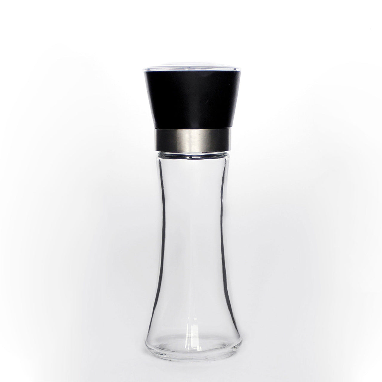 1x 180ml Glass Salt or Pepper Grinder 18cm - Adjustable Ceramic Core Tall Mill - Bring To Door 