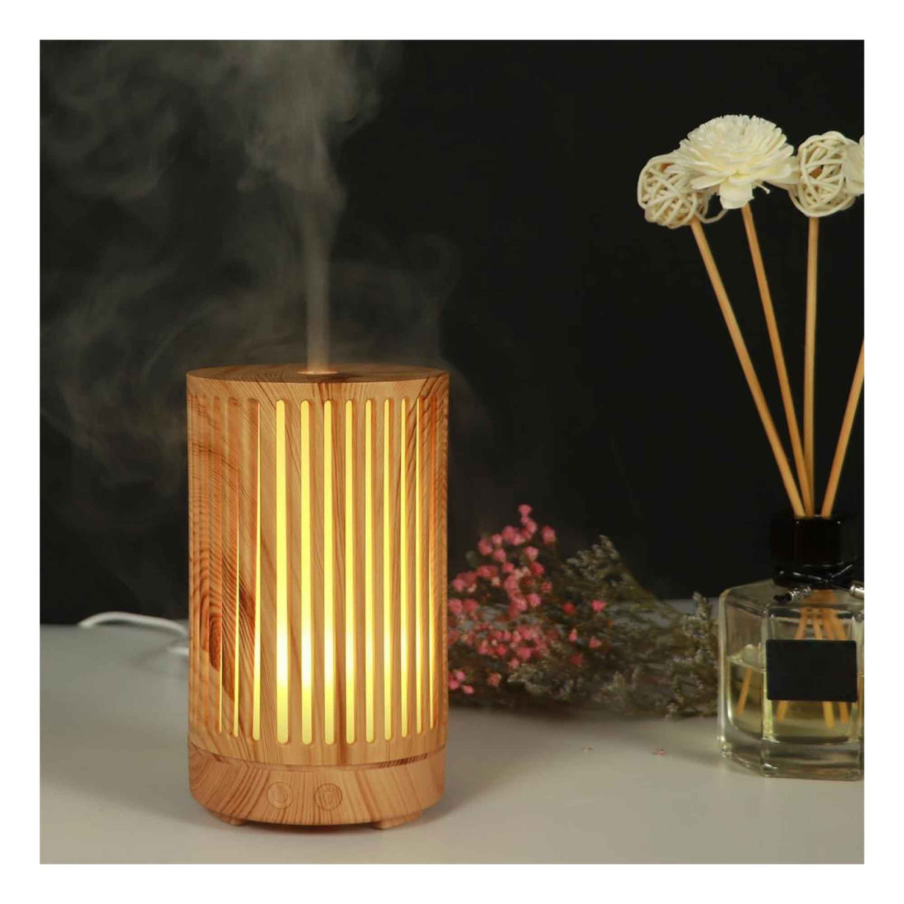 Essential Oil Aroma Diffuser - 200ml Remote Cylinder Aromatherapy Air Humidifier - Bring To Door 