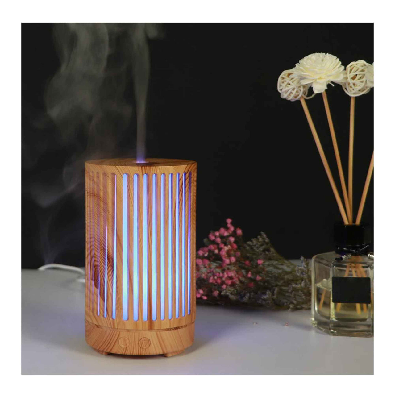 Essential Oil Aroma Diffuser - 200ml Remote Cylinder Aromatherapy Air Humidifier - Bring To Door 