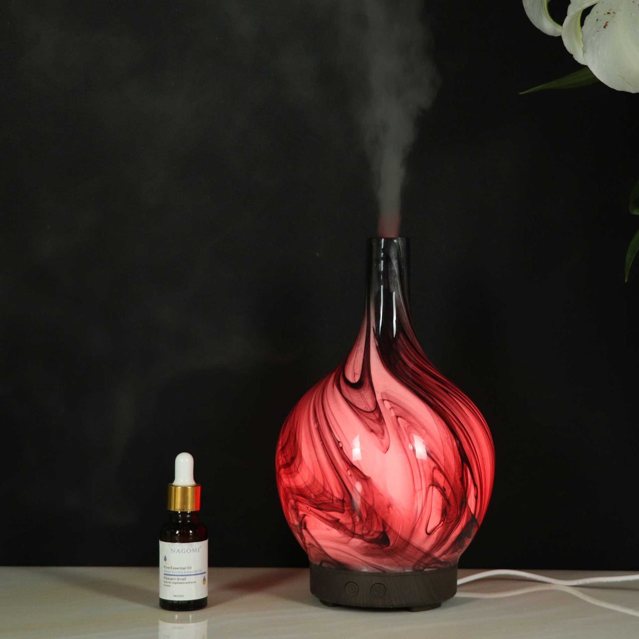 Essential Oil Aroma Diffuser - 100ml Glass Marble Aromatherapy Mist Humidifier - Bring To Door 