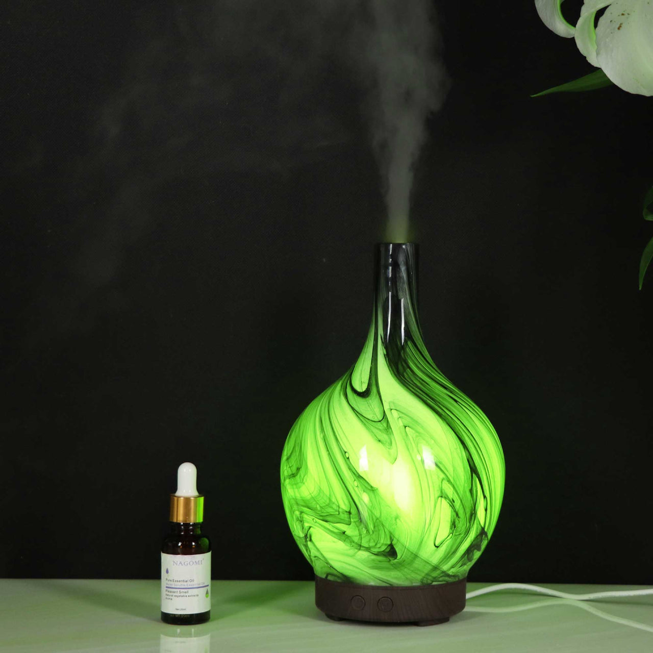 Essential Oil Aroma Diffuser - 100ml Glass Marble Aromatherapy Mist Humidifier - Bring To Door 