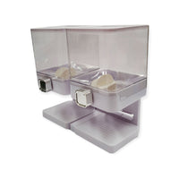 Thumbnail for 2 x 3.7L Double Cereal Dispenser White - Square Rice Grains Countertop Storage - Bring To Door 