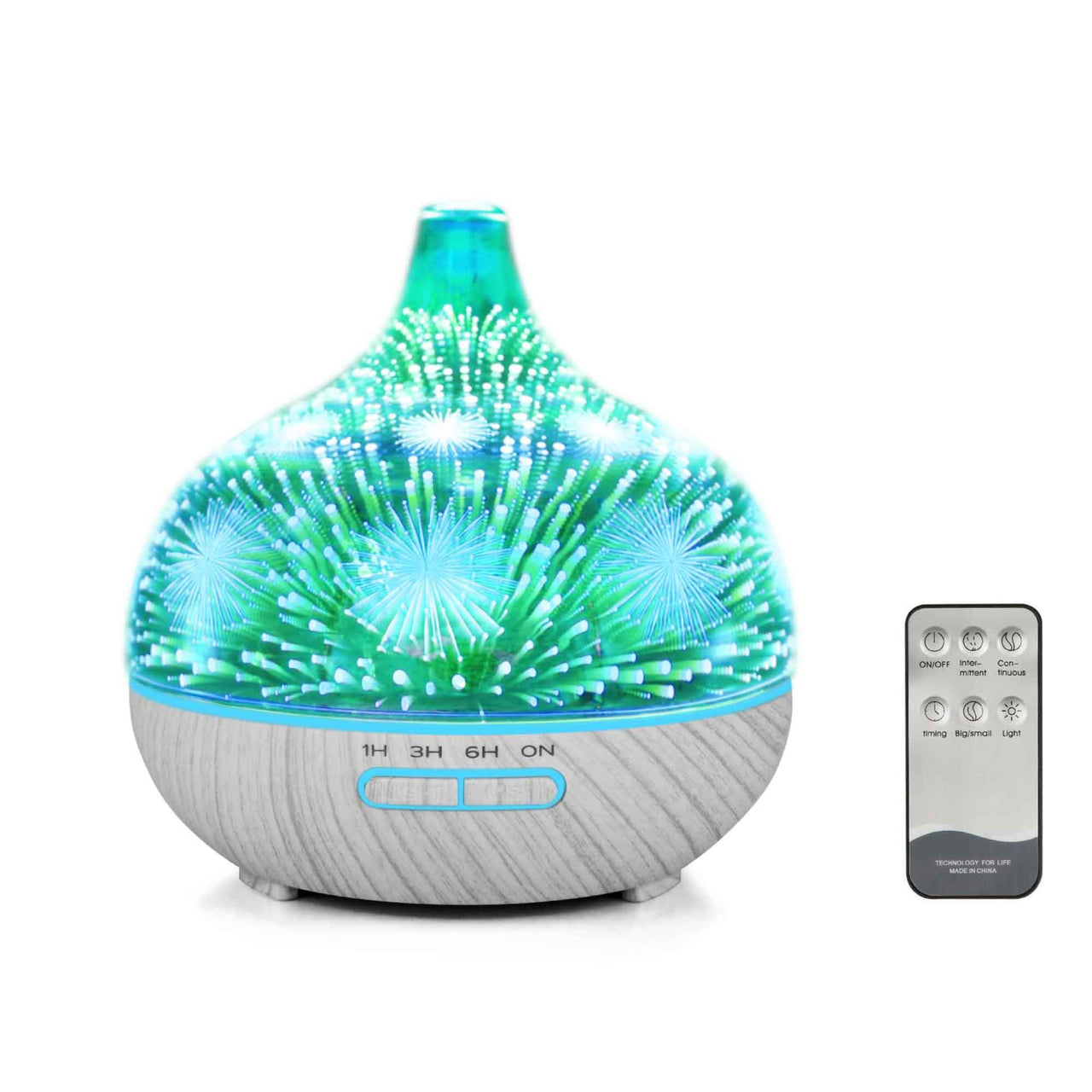 400ml Essential Oil Aroma Diffuser and Remote - 3D Glass Aromatherapy Humidifier - Bring To Door 