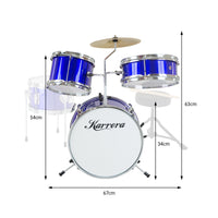 Thumbnail for Karrera Children's 4pc Drum Kit - Blue