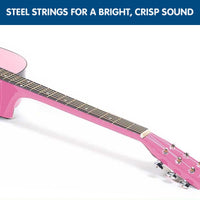 Thumbnail for Karrera 38in Cutaway Acoustic Guitar with guitar bag - Pink