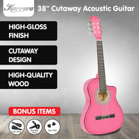 Thumbnail for Karrera 38in Cutaway Acoustic Guitar with guitar bag - Pink