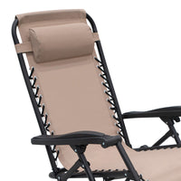 Thumbnail for Wallaroo Zero Gravity Reclining Deck Lounge Sun Beach Chair Outdoor Folding Camping - Beige