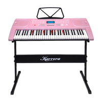 Thumbnail for Karrera 61 Keys Electronic LED Piano Keyboard with Stand - Pink