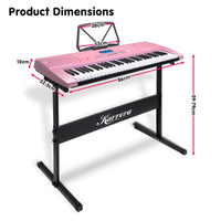 Thumbnail for Karrera 61 Keys Electronic LED Piano Keyboard with Stand - Pink