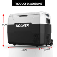 Thumbnail for Kolner 40l Fridge Freezer Cooler 12/24/240v Camping Portable Esky Refrigerator With Trolley - Black - Bring To Door 