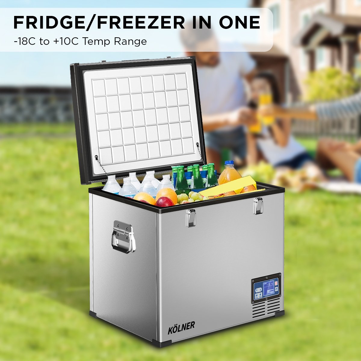 Kolner 75l Portable Fridge Chest Freezer With Lcd Panel - Rv Vehicle Camping Refrigerator - Bring To Door 