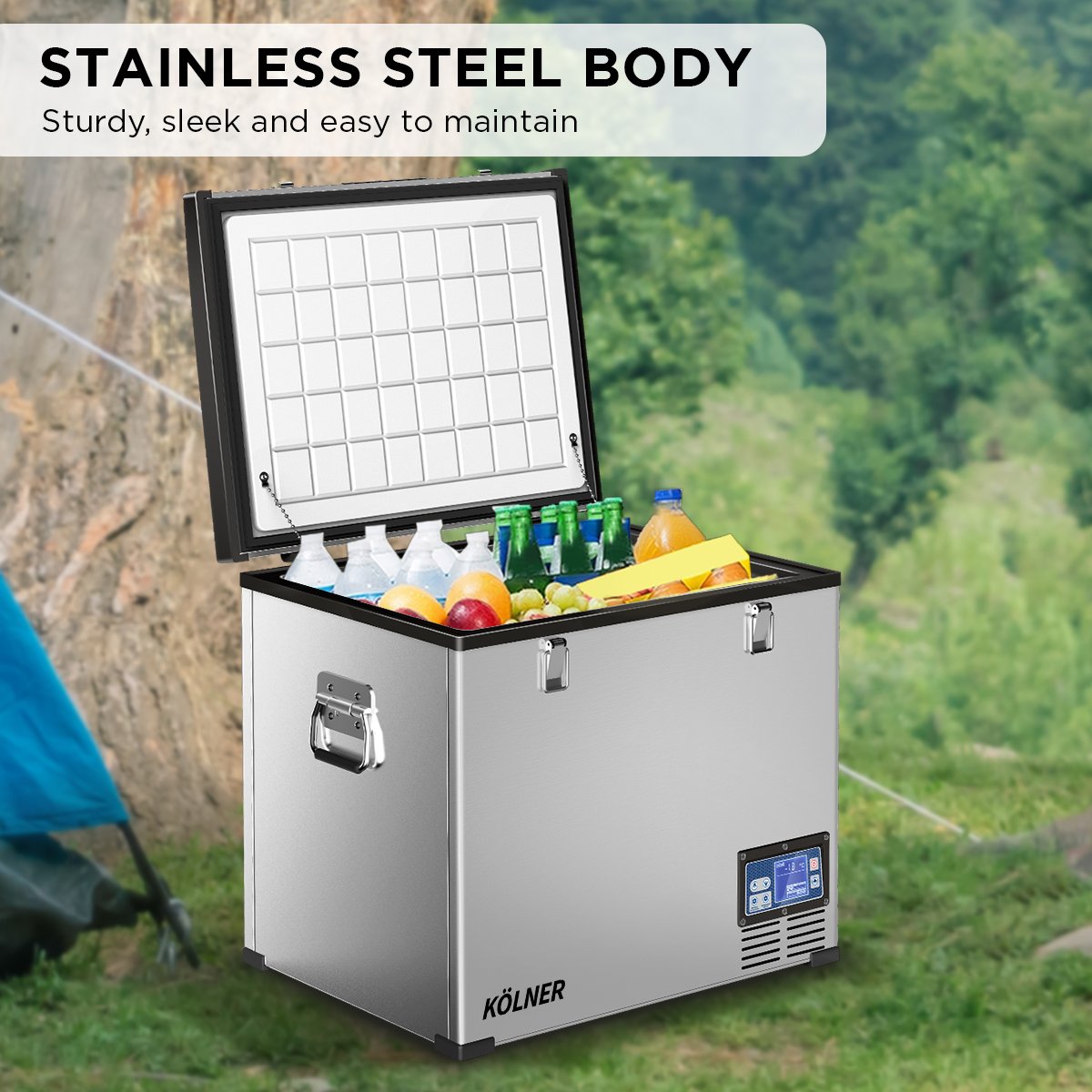 Kolner 75l Portable Fridge Chest Freezer With Lcd Panel - Rv Vehicle Camping Refrigerator - Bring To Door 