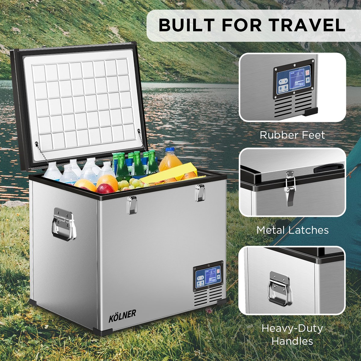 Kolner 75l Portable Fridge Chest Freezer With Lcd Panel - Rv Vehicle Camping Refrigerator - Bring To Door 