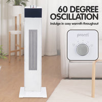 Thumbnail for Pronti Electric Tower Heater PTC Ceramic 2000W White - Bring To Door 