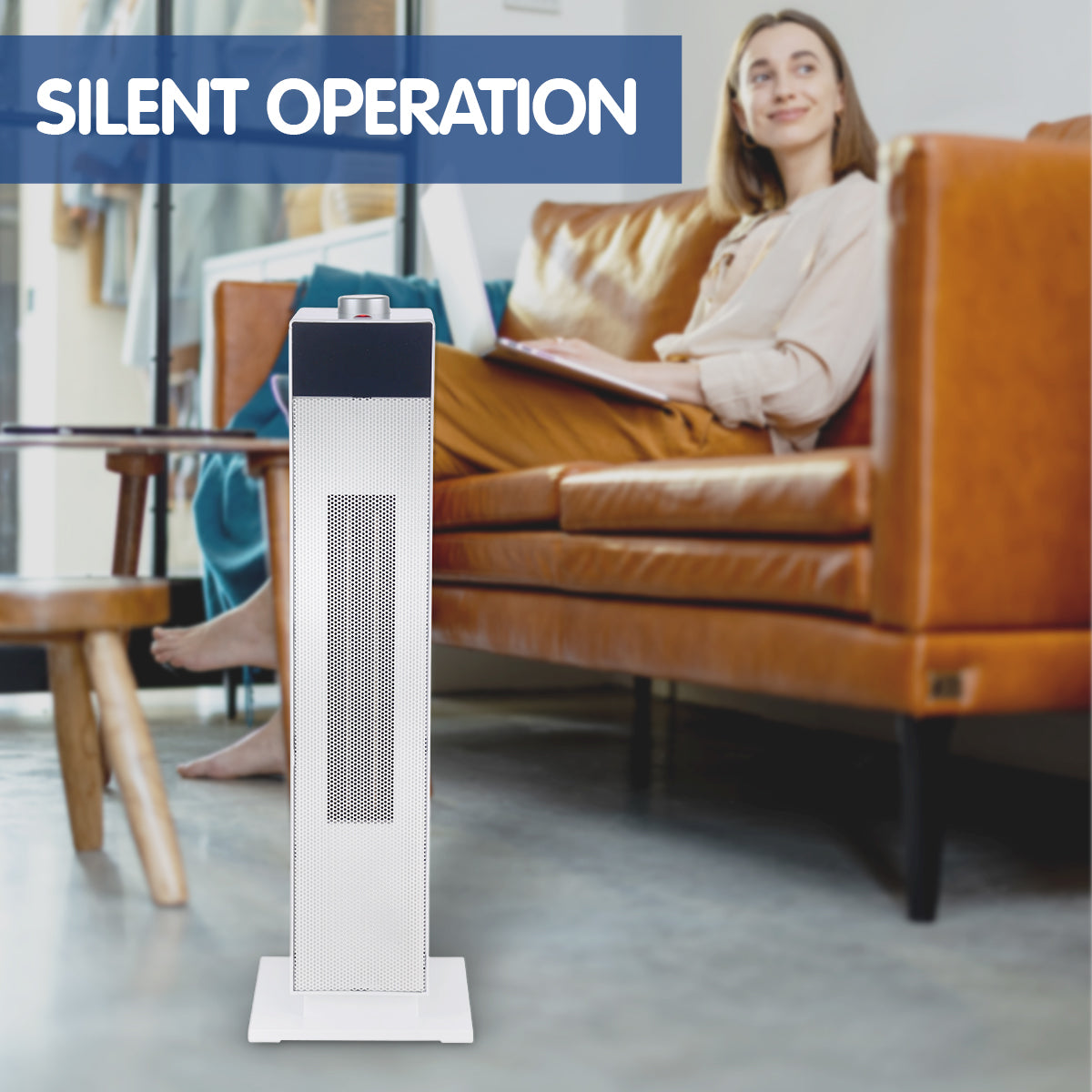 Pronti Electric Tower Heater PTC Ceramic 2000W White - Bring To Door 