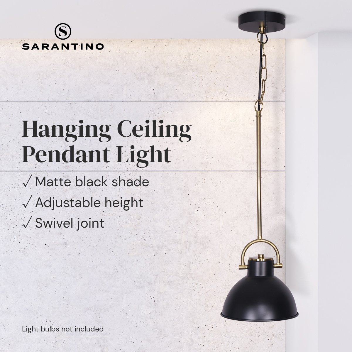 Sarantino Black and Gold Pendant Light - Bring To Door 