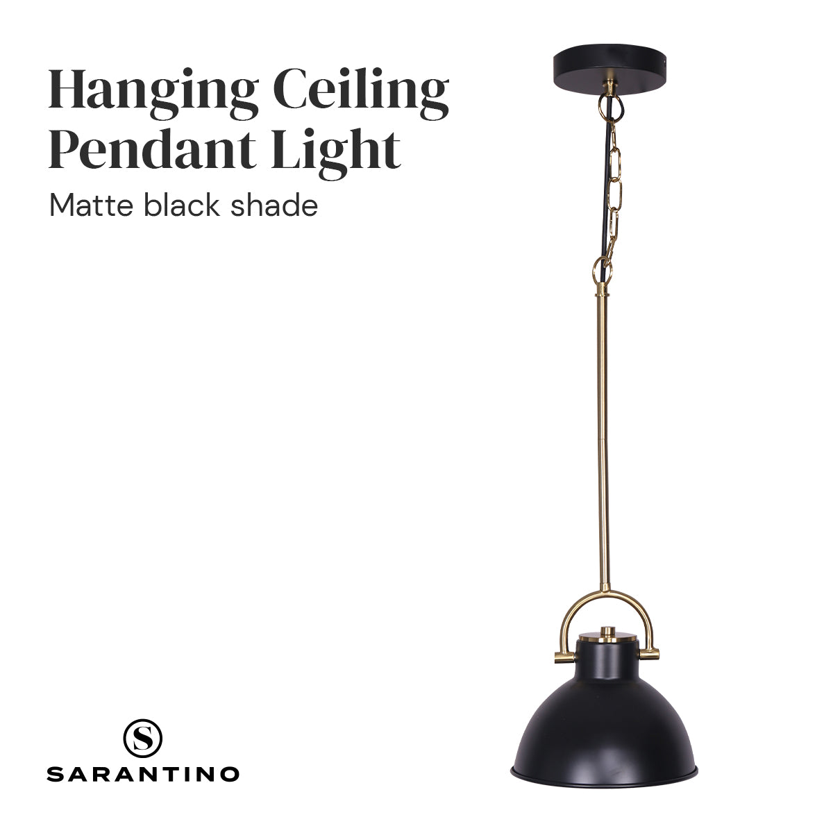 Sarantino Black and Gold Pendant Light - Bring To Door 