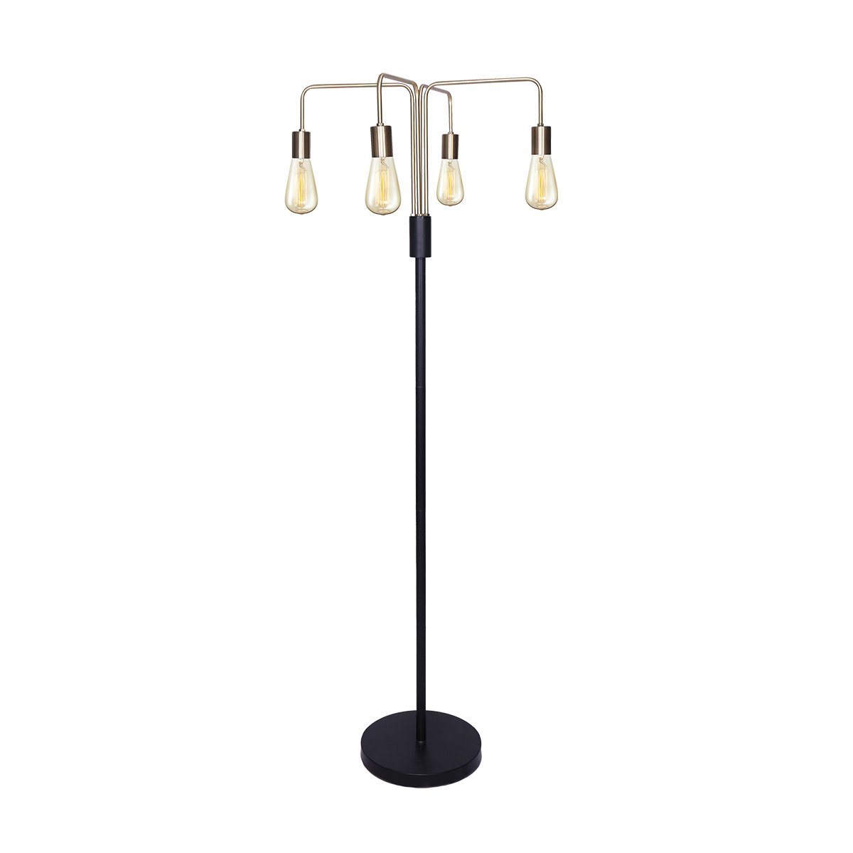 Sarantino Modern Exposed Bulb 4-Arm Industrial Light Floor Lamp - Bring To Door 