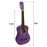 Thumbnail for Karrera 34in Acoustic Children no cut Guitar - Purple