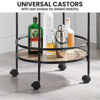 Thumbnail for Sarantino Reno Mini Bar Cart Caddy - Grey Oak - Bring To Door 