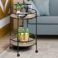 Thumbnail for Sarantino Reno Mini Bar Cart Caddy - Grey Oak - Bring To Door 