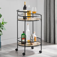 Thumbnail for Sarantino Reno Mini Bar Cart Caddy - Grey Oak - Bring To Door 