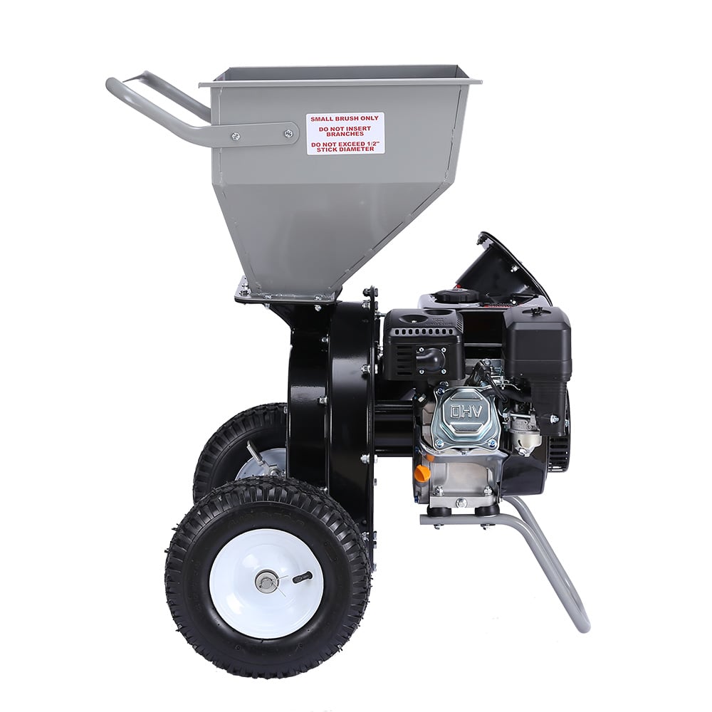 Ducar Wood Chipper Shredder Mulcher Garden 8hp Petrol Motor Upright Grinder - Silver - Bring To Door 