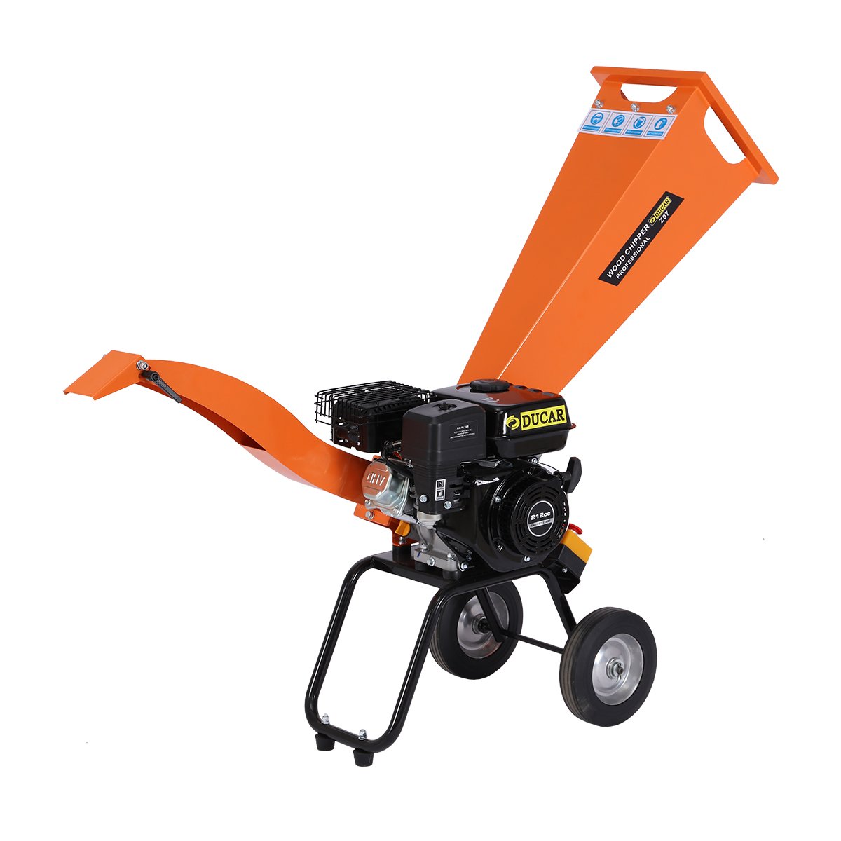 Ducar 7hp Wood Chipper Shredder Mulcher Grinder Petrol Orange - Bring To Door 