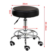 Thumbnail for Salon Chair Bar Swivel Stool Office Roller Wheels Portable Height Adjust Leather BS8401