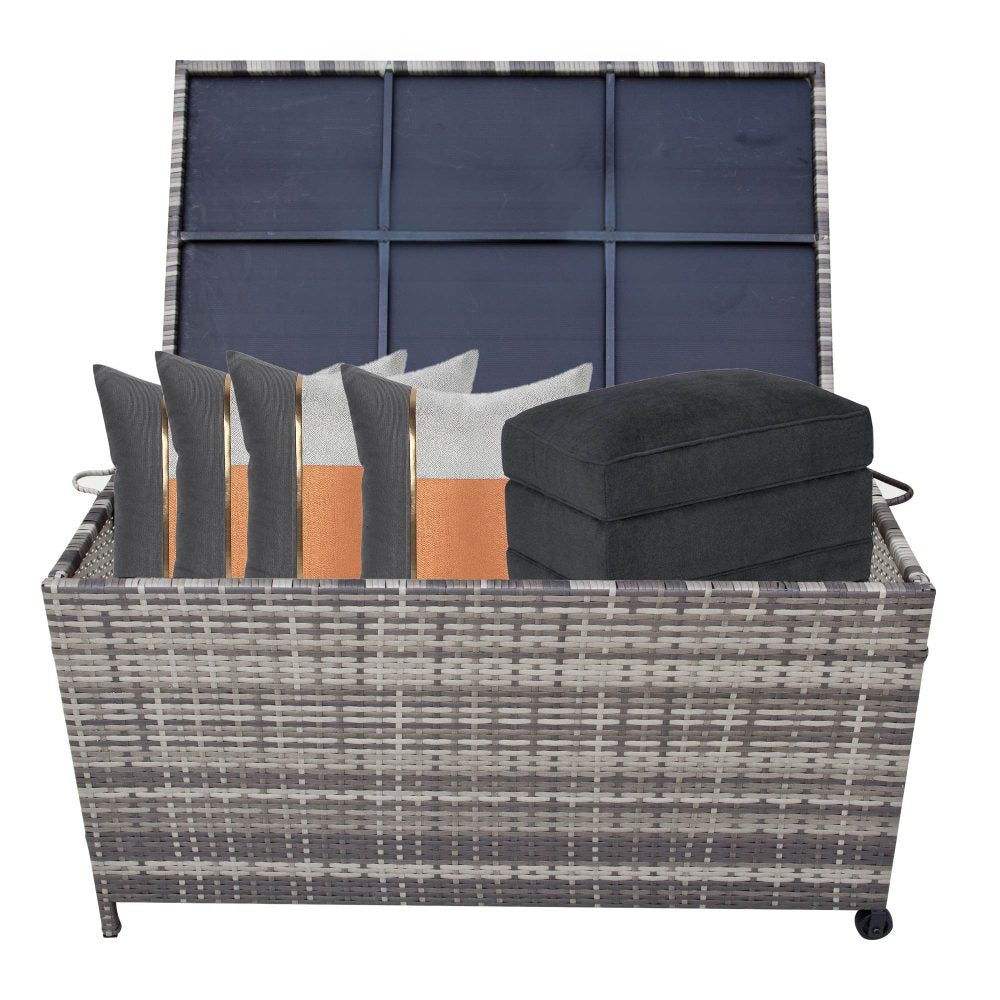 Outdoor PE Wicker Storage Box Garden 320L-Grey - Bring To Door 