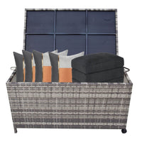 Thumbnail for Outdoor PE Wicker Storage Box Garden 320L-Grey - Bring To Door 