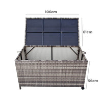 Thumbnail for Outdoor PE Wicker Storage Box Garden 320L-Grey - Bring To Door 