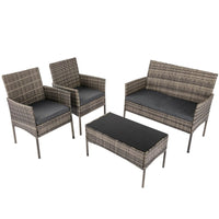 Thumbnail for 4 Seater Wicker Outdoor Lounge Set - Mixed Grey - Bring To Door 