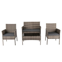 Thumbnail for 4 Seater Wicker Outdoor Lounge Set - Mixed Grey - Bring To Door 