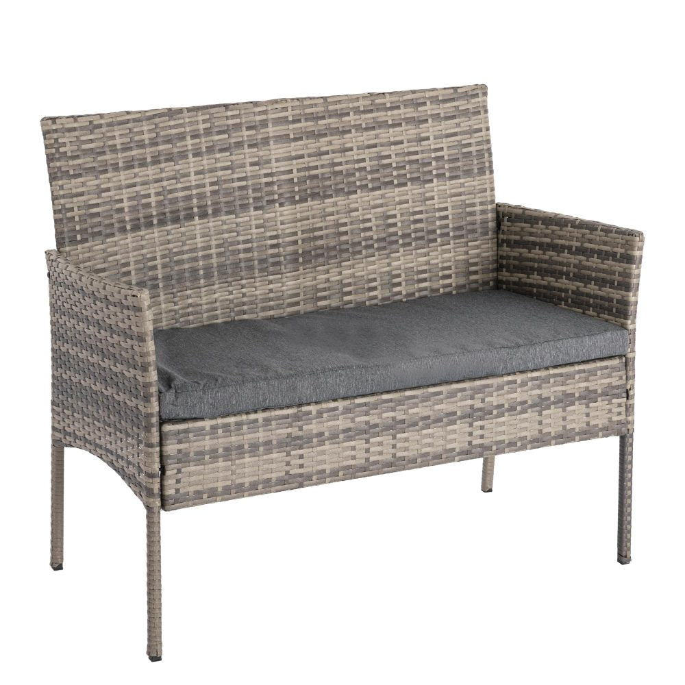 4 Seater Wicker Outdoor Lounge Set - Mixed Grey - Bring To Door 