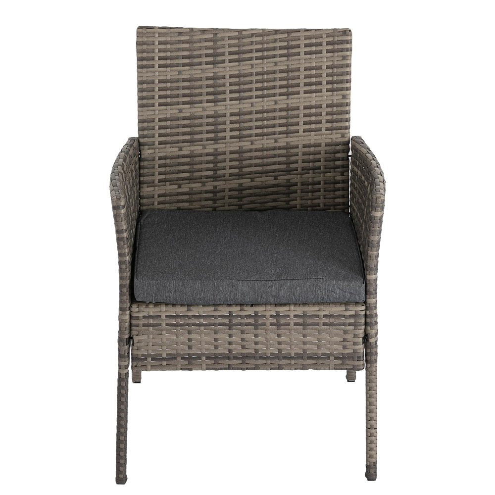 4 Seater Wicker Outdoor Lounge Set - Mixed Grey - Bring To Door 