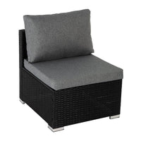 Thumbnail for 7PC Outdoor Wicker Loveseat Setting with Storage Corner (Black) - Bring To Door 