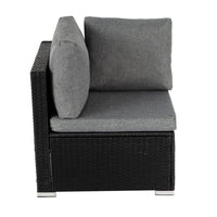 Thumbnail for 7PC Outdoor Wicker Loveseat Setting with Storage Corner (Black) - Bring To Door 