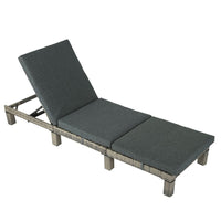 Thumbnail for Grey Rattan Sunbed with Adjustable Recline - Bring To Door 