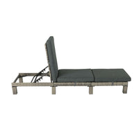 Thumbnail for Grey Rattan Sunbed with Adjustable Recline - Bring To Door 