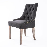 Thumbnail for French Provincial Dining Chair Oak Leg AMOUR BLACK