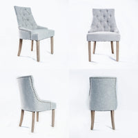 Thumbnail for French Provincial Dining Chair Oak Leg AMOUR GREY