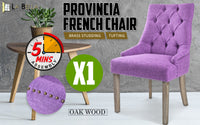 Thumbnail for French Provincial Dining Chair Oak Leg AMOUR VIOLET