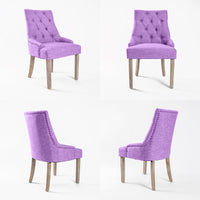 Thumbnail for French Provincial Dining Chair Oak Leg AMOUR VIOLET