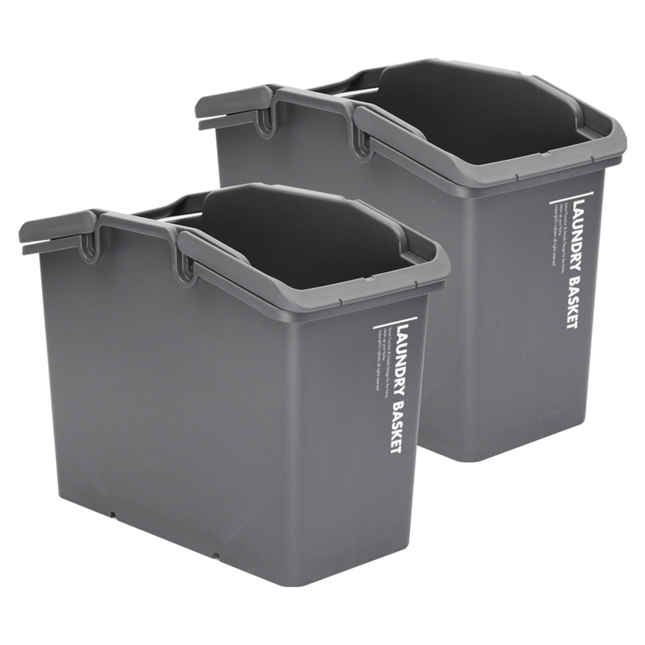 2 Set Stackable Multipurpose Laundry Basket Dark Grey - Bring To Door 