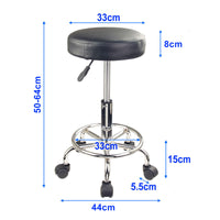 Thumbnail for 2X Swivel Salon Barber Stool Chair Round Type BLACK