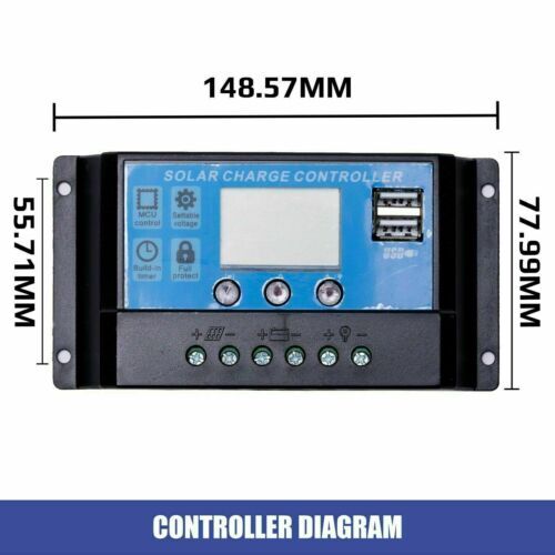 Solar Panel Monocryitsalline with Controller 18v 200w. Corrosion-Resistant Aluminium Frame Solar Generator Camping Outdoor Travel Boats Van - Bring To Door 